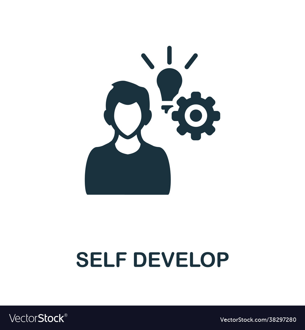 Self develop icon monochrome simple element from vector image Self develop icon monochrome simple element from