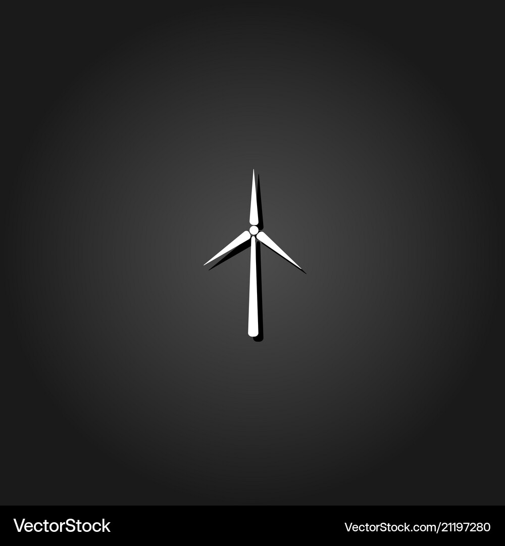 Windmill icon flat Royalty Free Vector Image - VectorStock