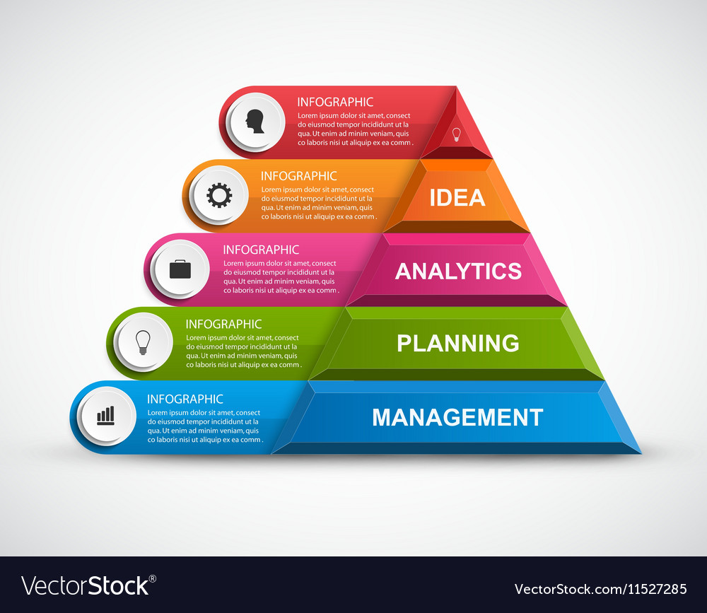 Abstract 3d pyramid options infographics template Vector Image