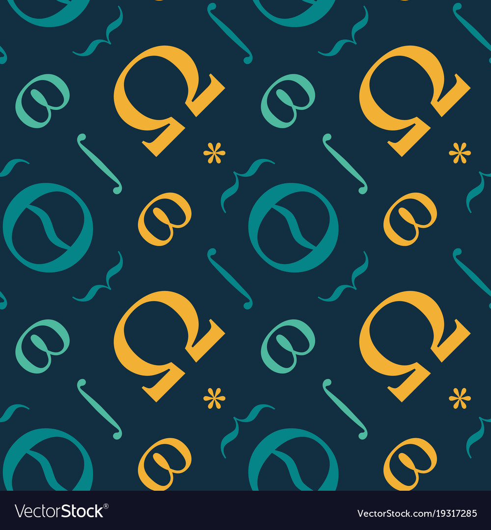 Abstract typographic symbols seamless pattern