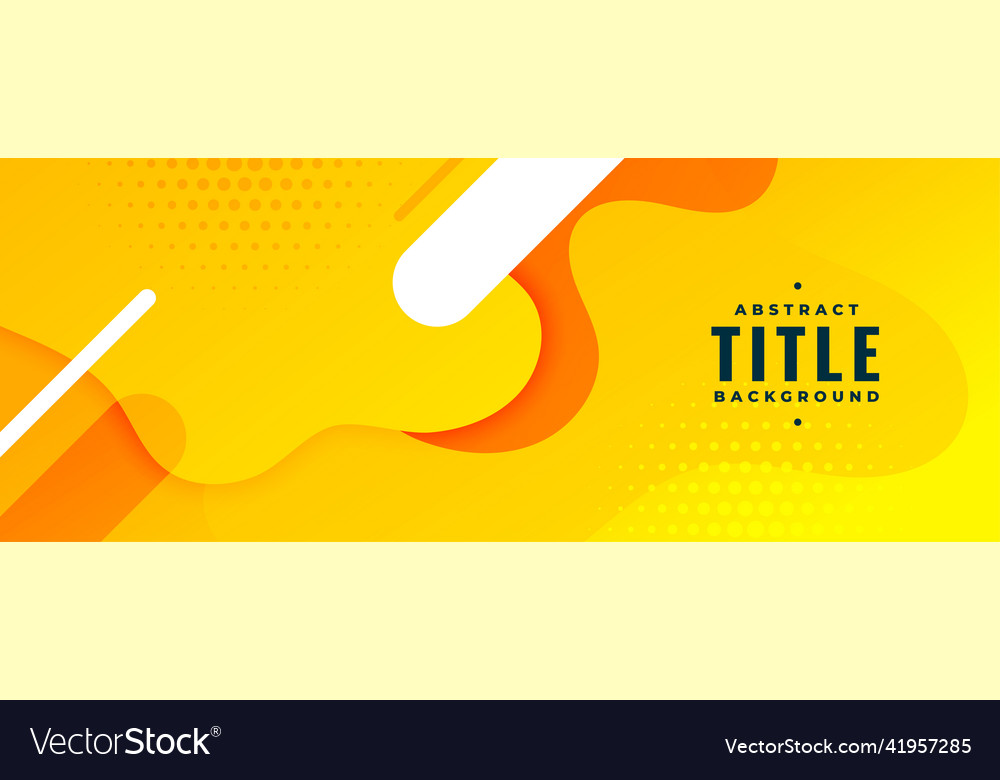 Abstract yellow banner with fluid style display Vector Image