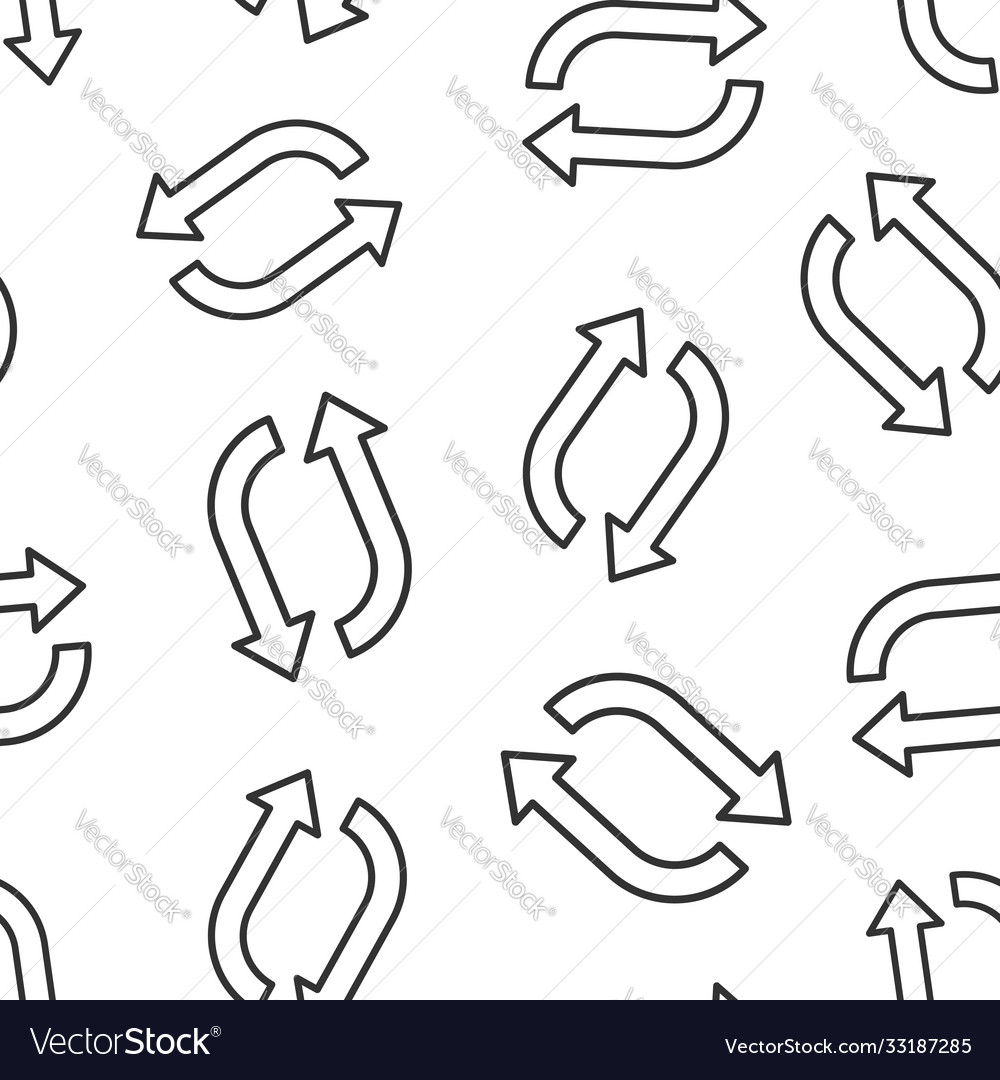 Arrow rotation icon in flat style sync action vector image Arrow rotation icon in flat style sync action