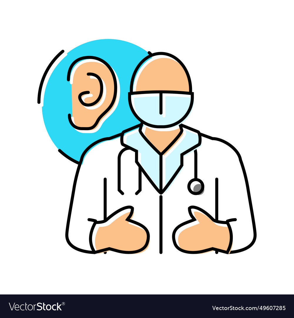 Audiologist doctor color icon Royalty Free Vector Image