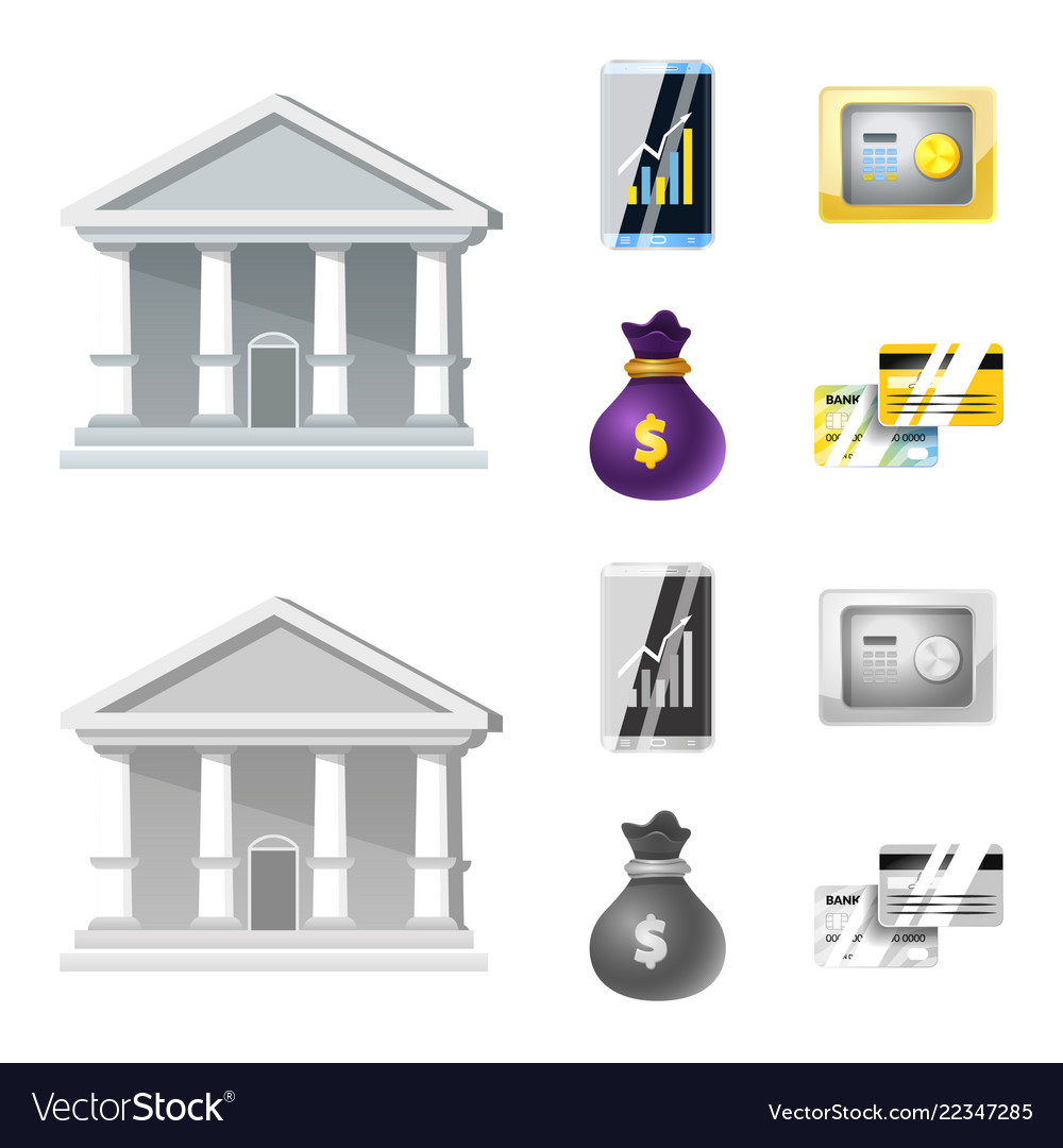 Bank and money logo set Royalty Free Vector Image