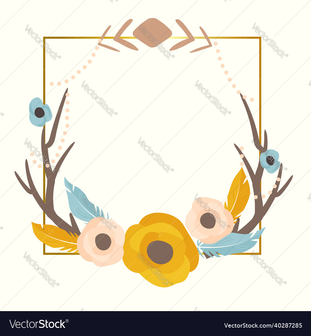 Boho frame flat design