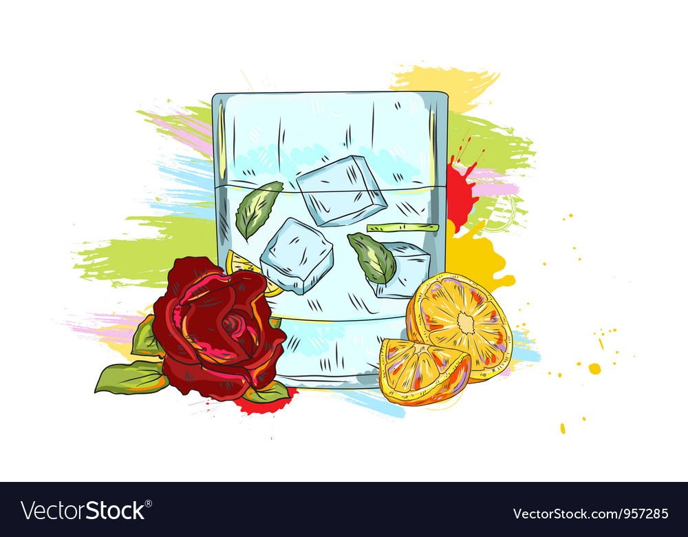Cocktail with colorful splashes
