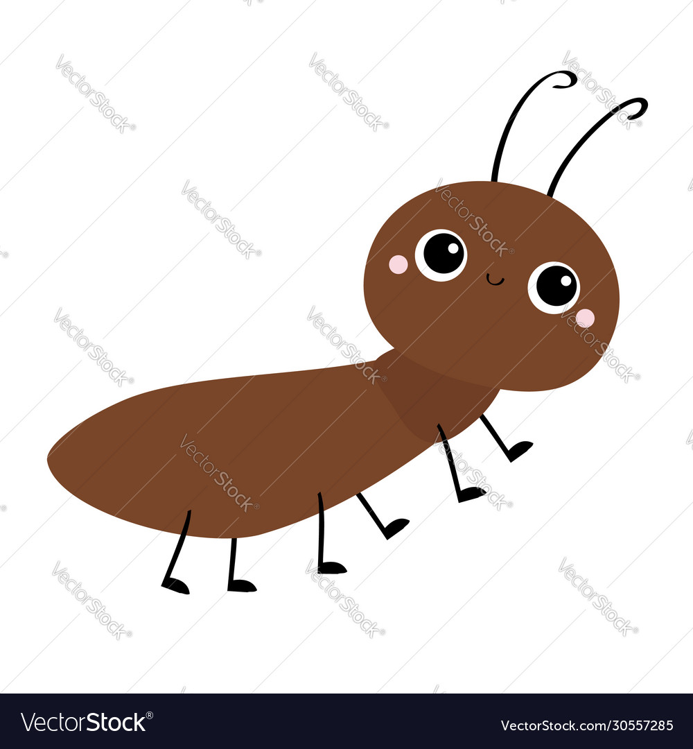 Cute ant insect animal cartoon kawaii funny Vector Image Cute ant insect animal cartoon kawaii funny Vector Image