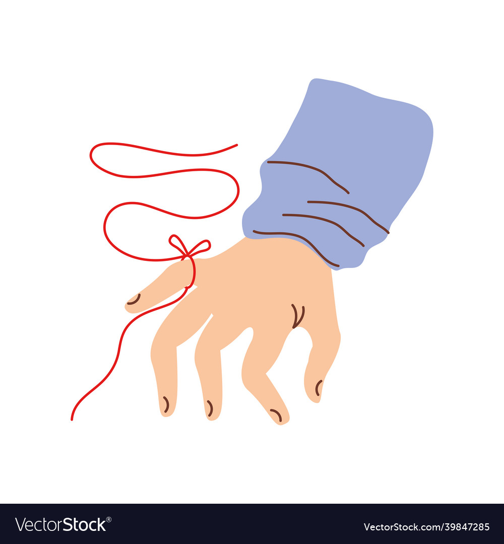 Fate little finger with red thread