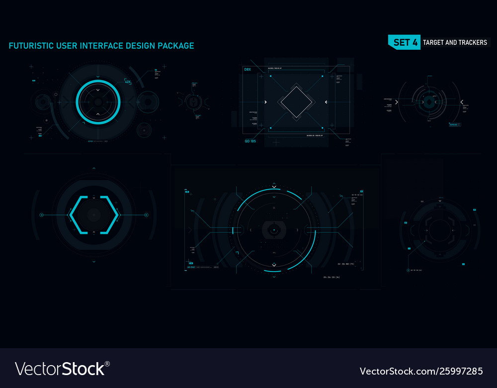 Futuristic user interface design element set 04