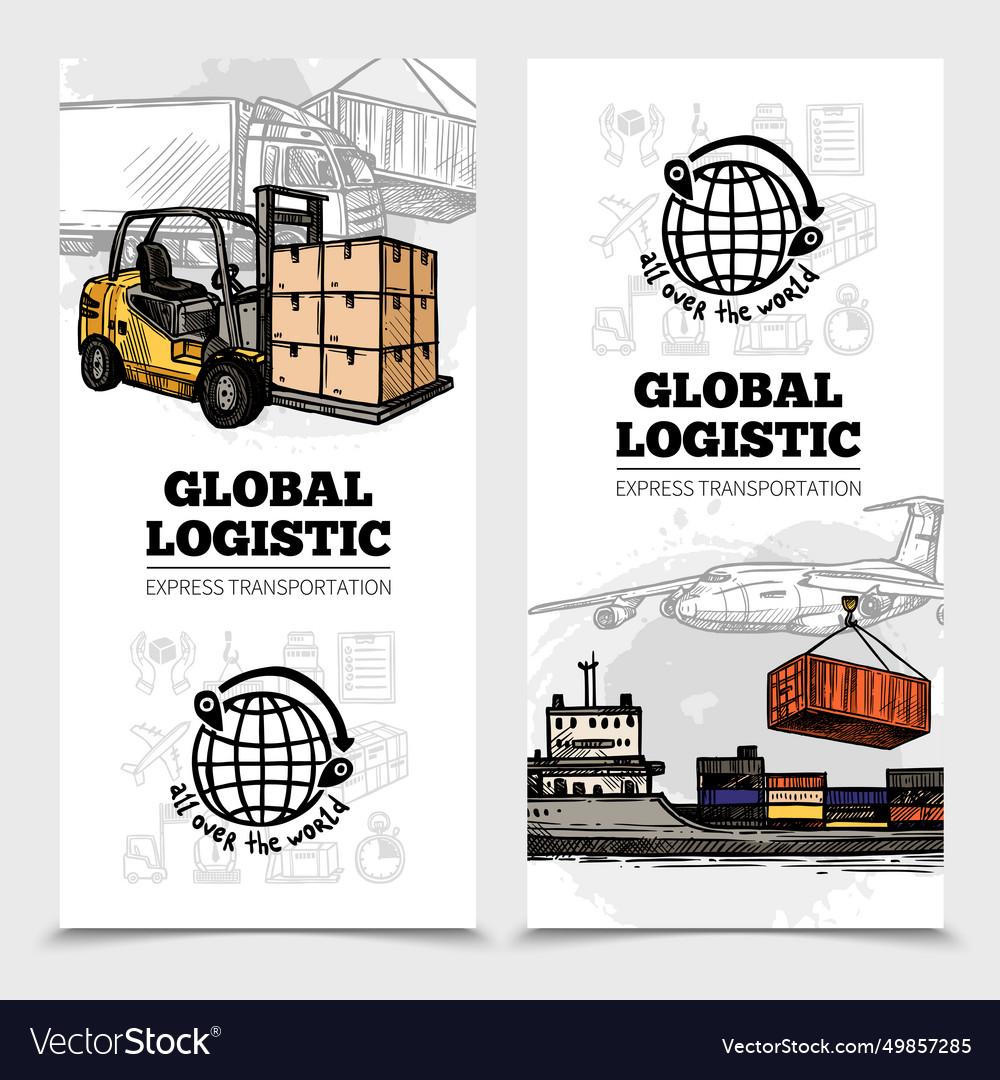 Global logistics vertical banners