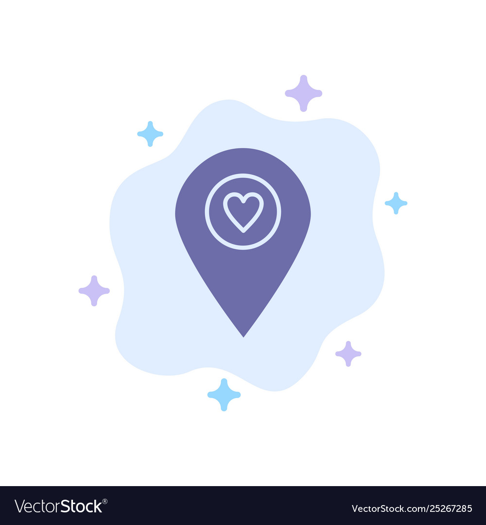 Heart location map pointer blue icon on abstract Vector Image Heart location map pointer blue icon on abstract