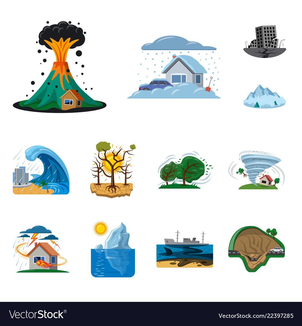 Isolated object of natural and disaster logo Vector Image