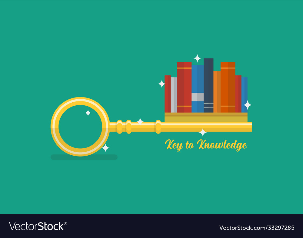 Key to knowledge concept Royalty Free Vector Image