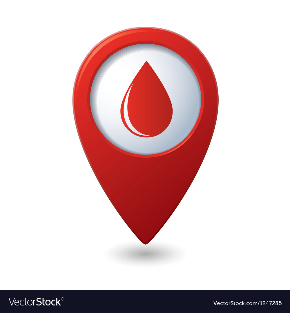 Map pointer with water drop icon