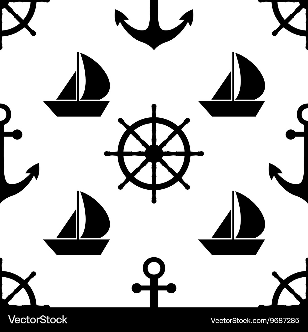 Nautical seamless pattern cute design Royalty Free Vector