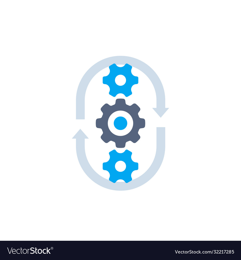 Production cycle process icon Royalty Free Vector Image