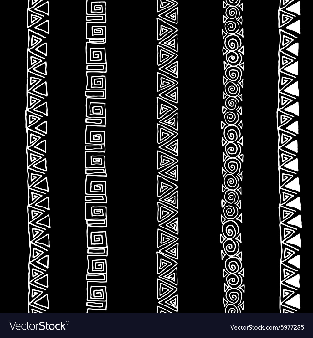 Seamless black and white ethnic pattern