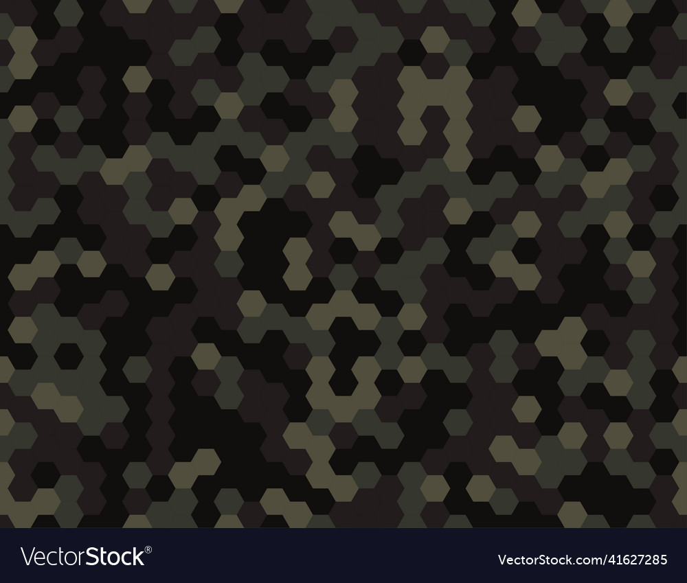 Seamless modern army camouflage hexagon pixel Vector Image