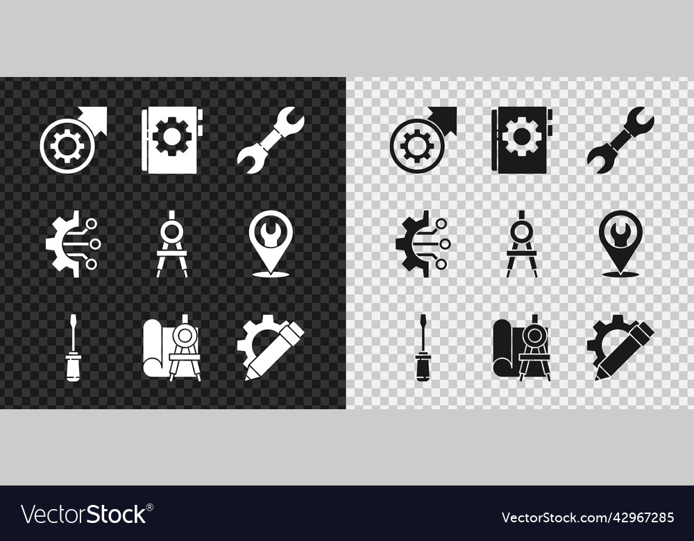 Set gear and arrows as workflow process user vector image Set gear and arrows as workflow process user