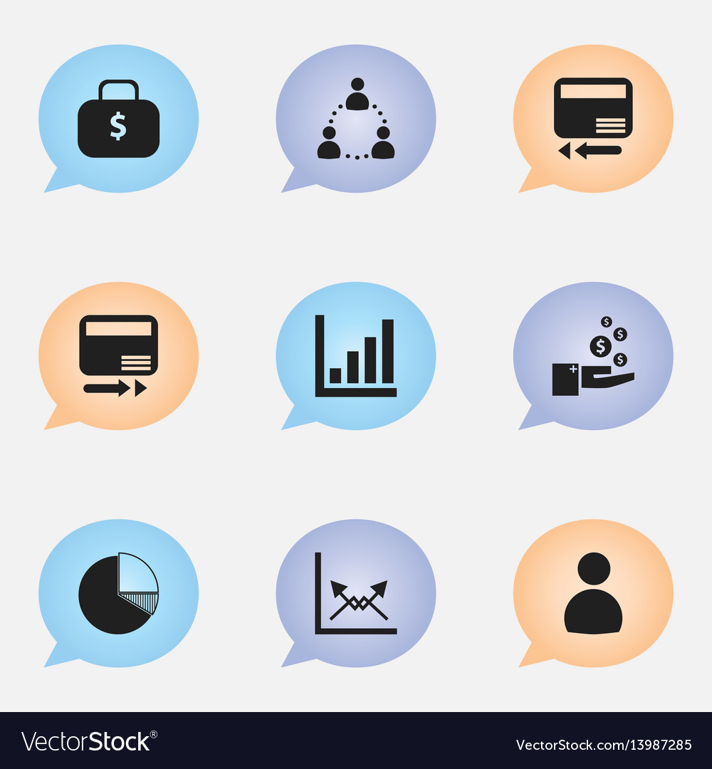 Set of 9 editable analytics icons includes vector image Set of 9 editable analytics icons includes