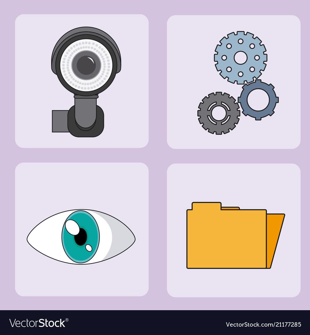 Set of security system icons