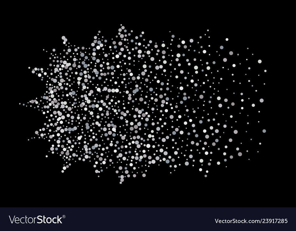 Silver shine of confetti on a black background vector image Silver shine of confetti on a black background