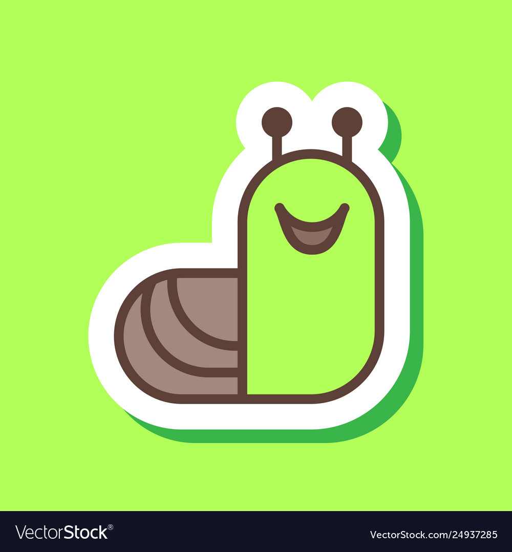 Snail sticker emoji big smile Royalty Free Vector Image