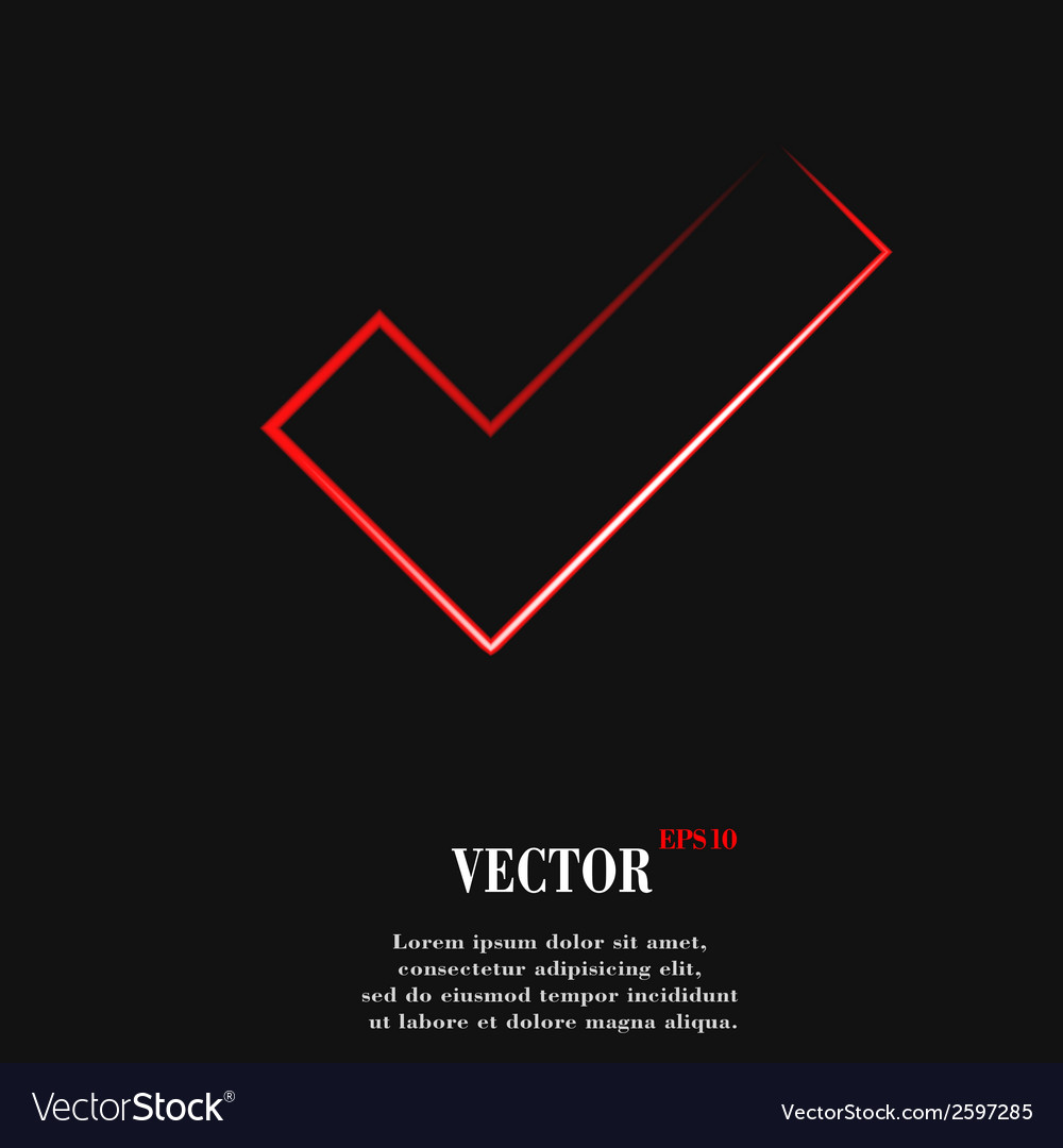 Tick flat modern web button and space for your