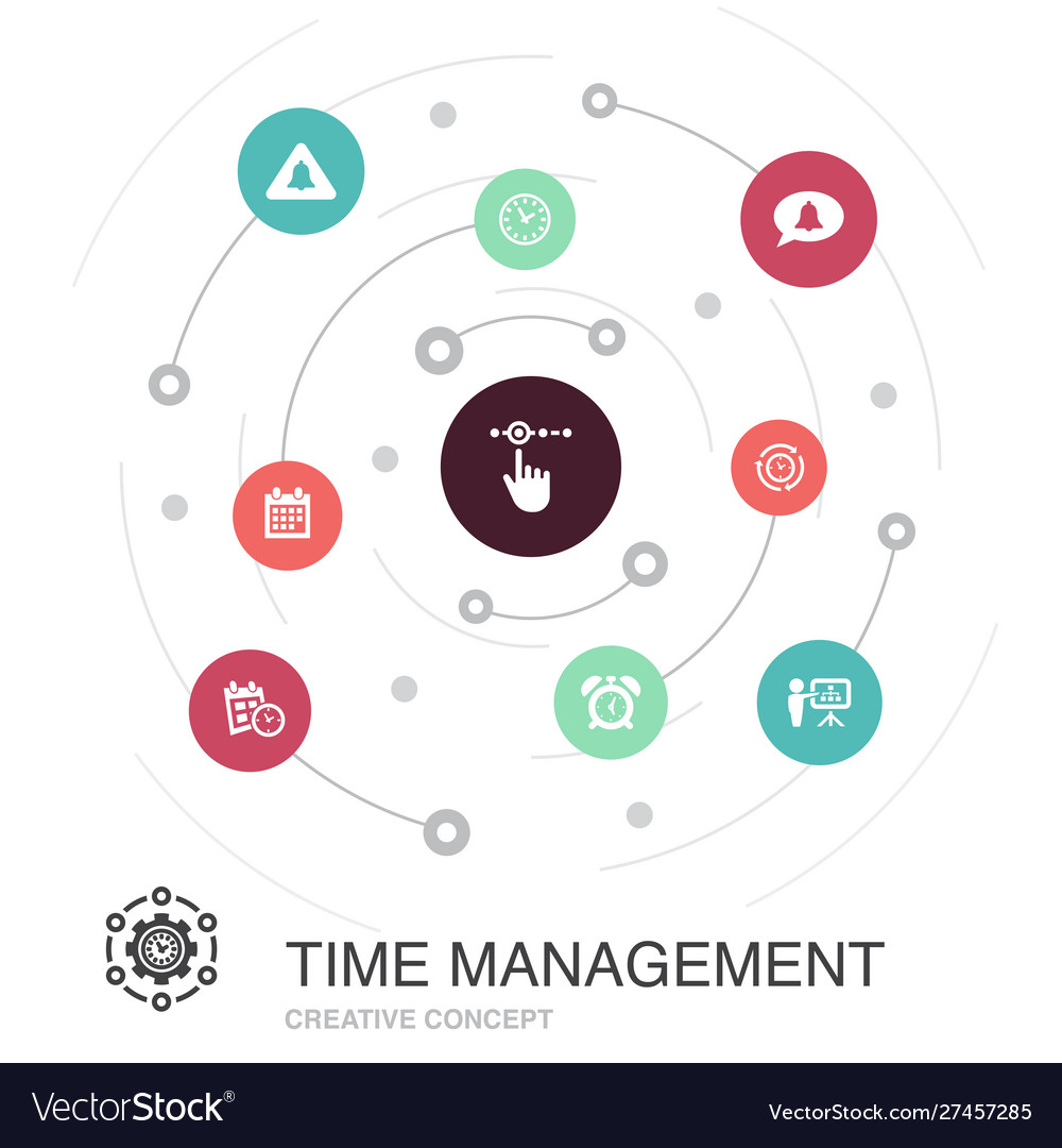 Time Management Circle Icons