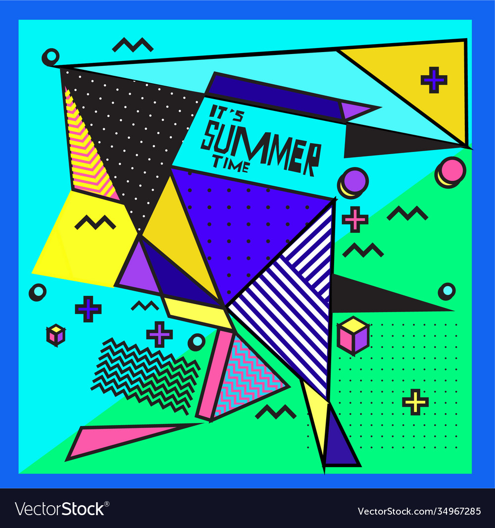Triangle geometric forms for summer design event vector image Triangle geometric forms for summer design event