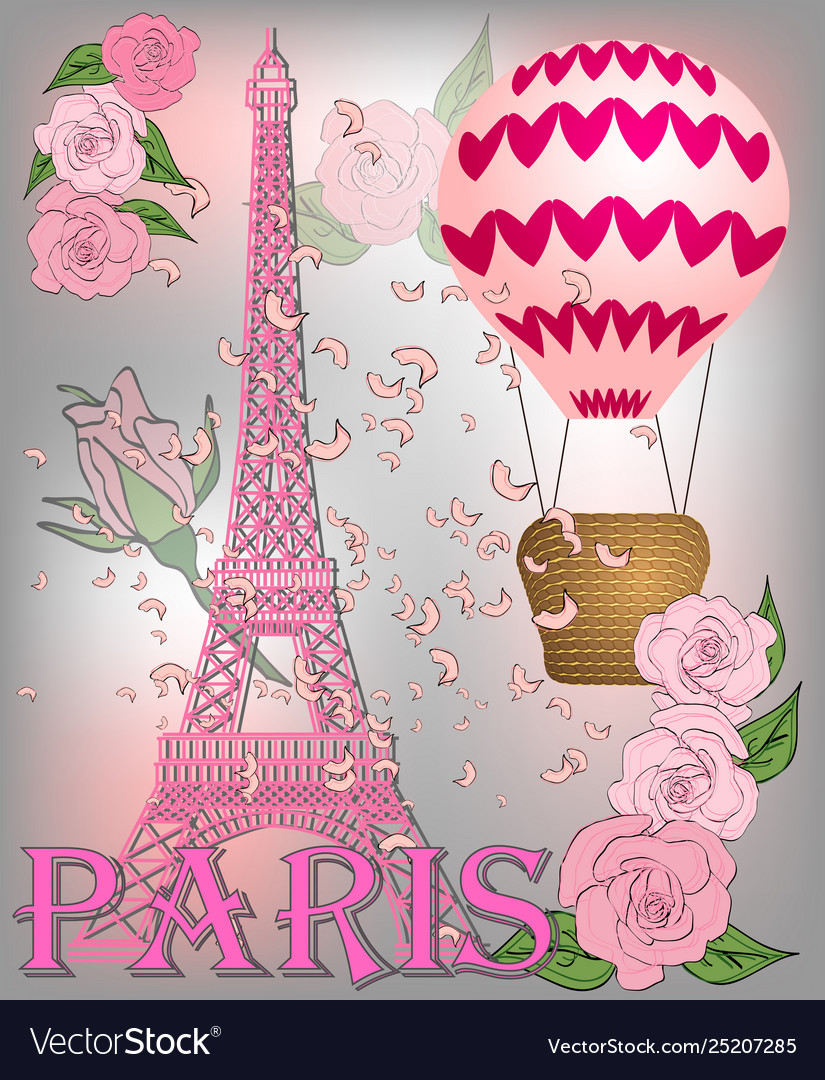 Vintage france poster design romantic background