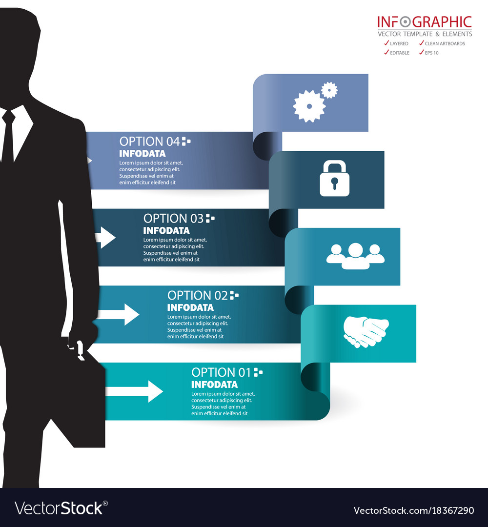 Abstract element infographics 4 option design