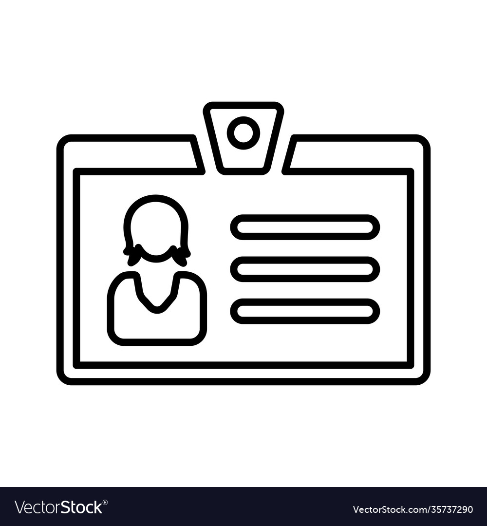 Access card account user data line icon outline