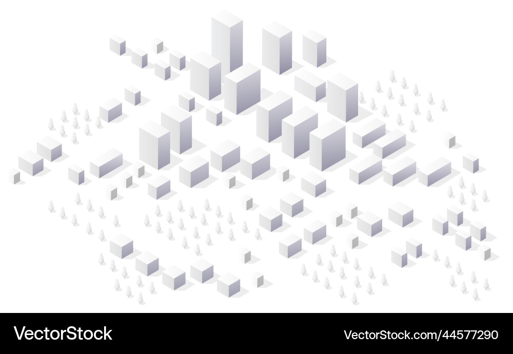 Cityscape using 3d isometric view Royalty Free Vector Image