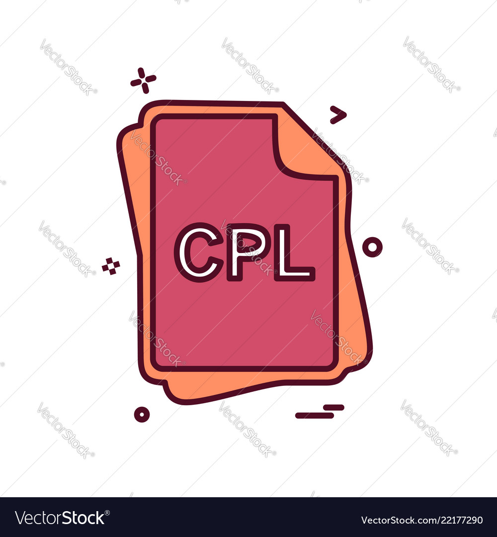 Cpl file type icon design vector image Cpl file type icon design