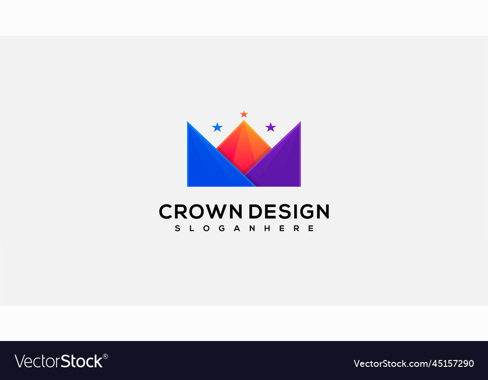 Crown design logo symbol Royalty Free Vector Image