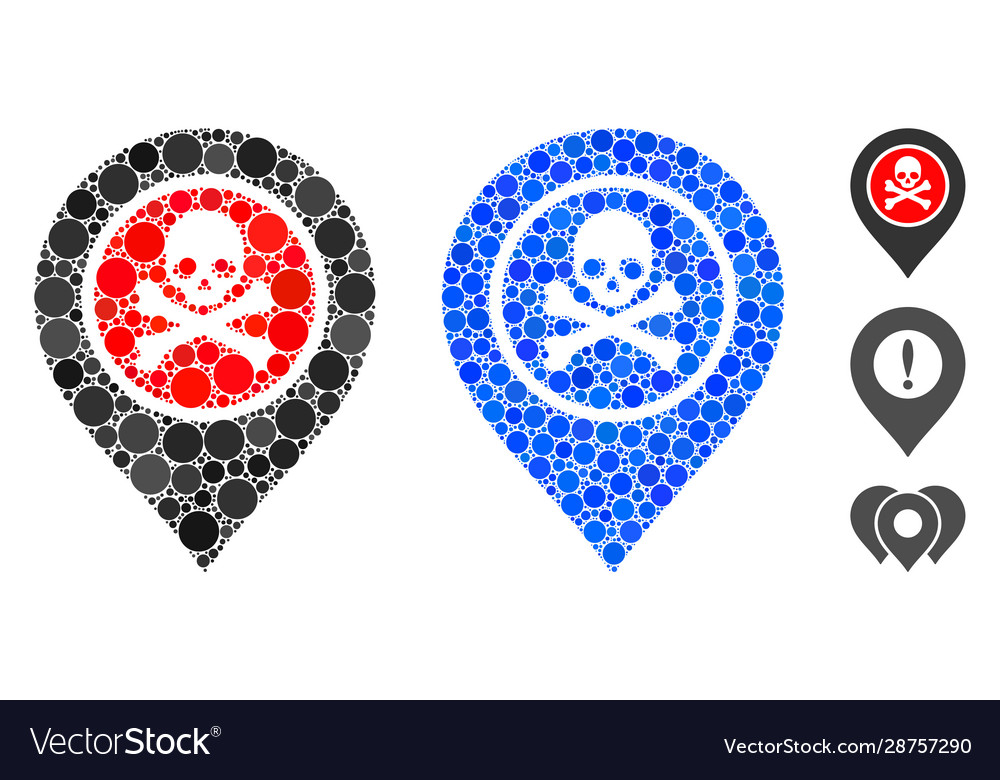 Dangerous zone pointer mosaic icon circles Vector Image Dangerous zone pointer mosaic icon circles
