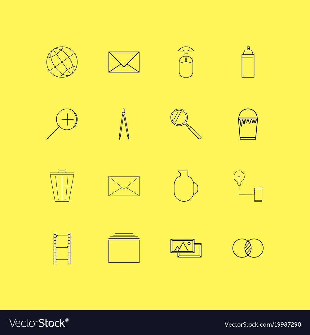 Design elements linear icon set simple outline