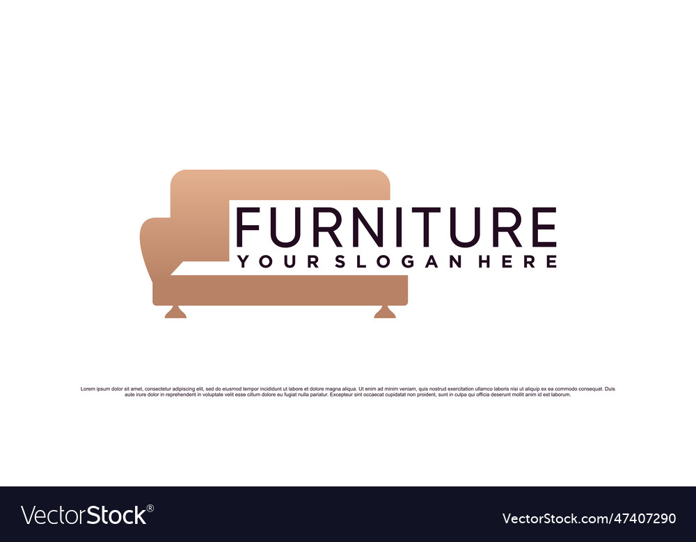 Furniture logo design template for interior Vector Image