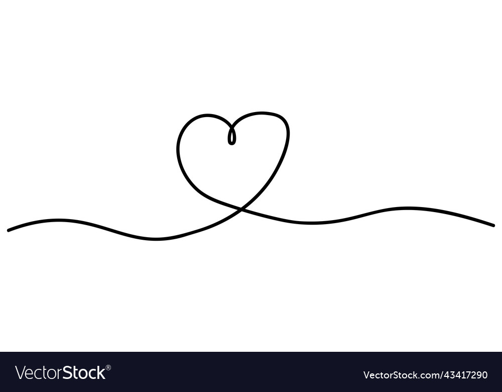 Hand Drawn Continuous Line Drawing Of Love Vector Image 7162