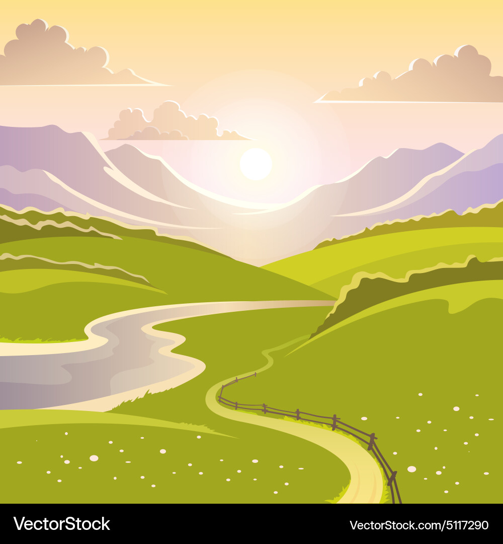 Mountain landscape background Royalty Free Vector Image