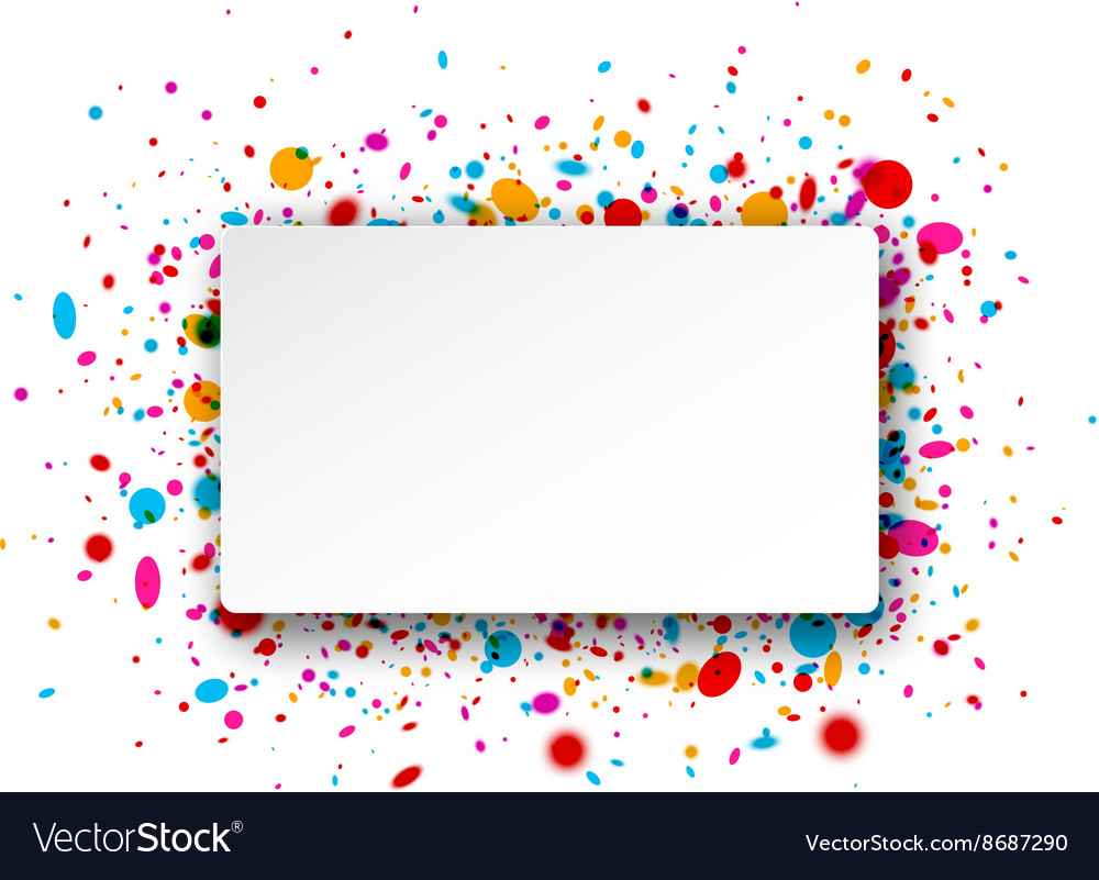 Rectangular background with confetti
