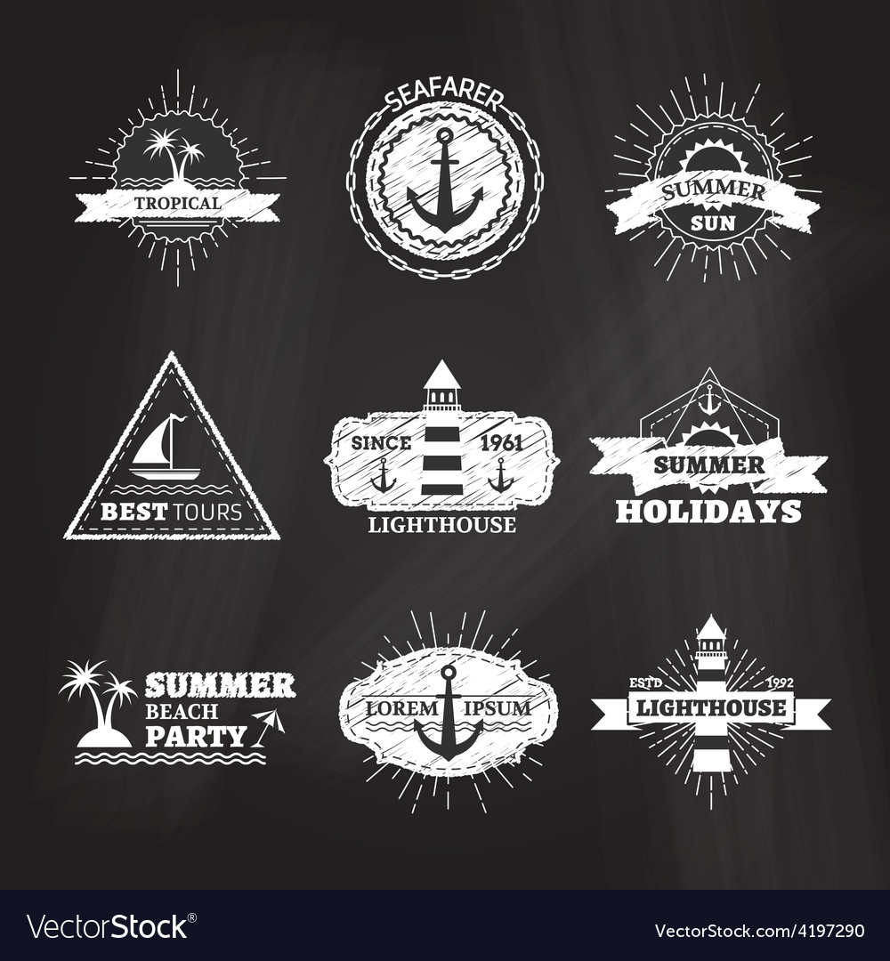 Sea & Summer Retro Chalk Labels