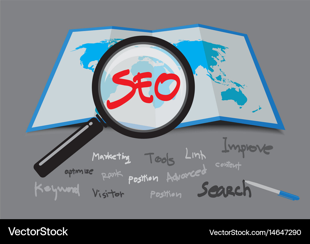 Seo search engine optimization Royalty Free Vector Image