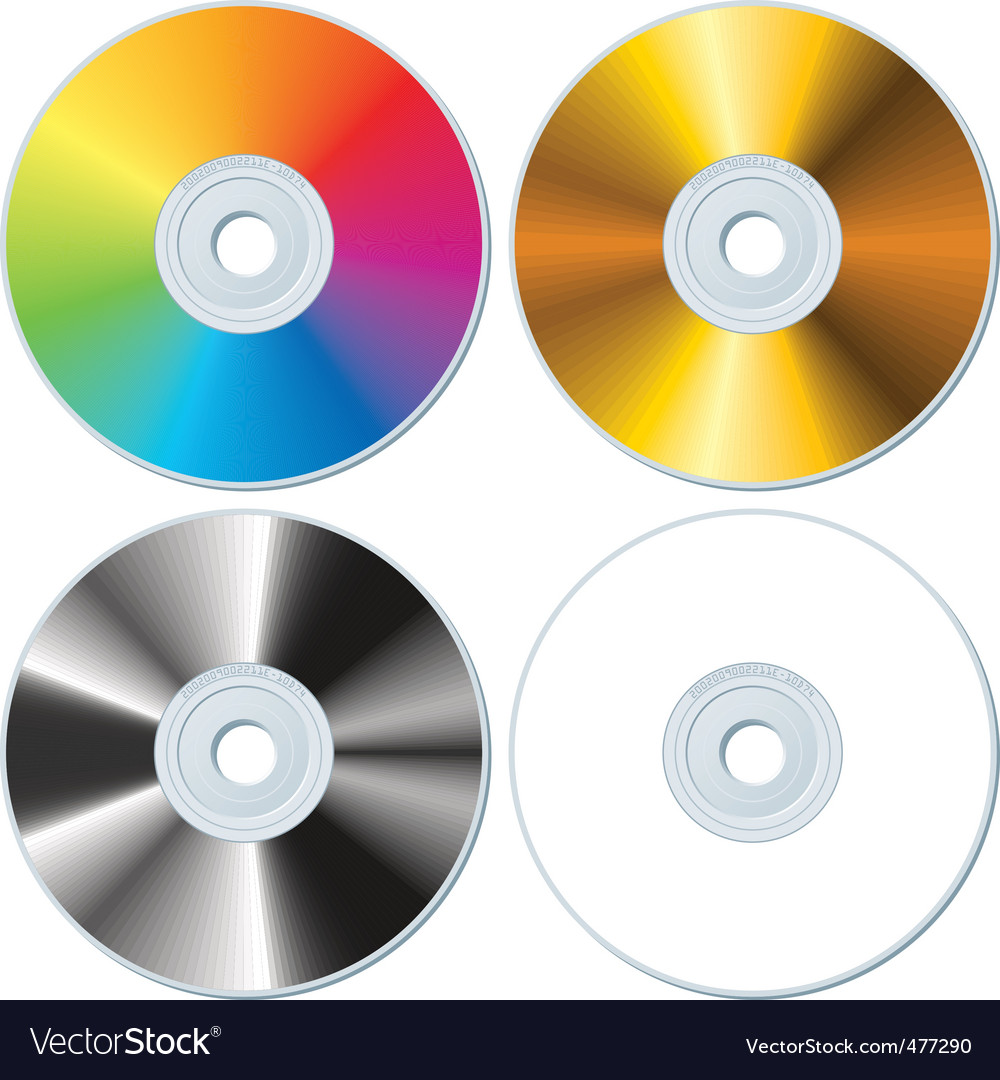 Set four blank cds Royalty Free Vector Image VectorStock