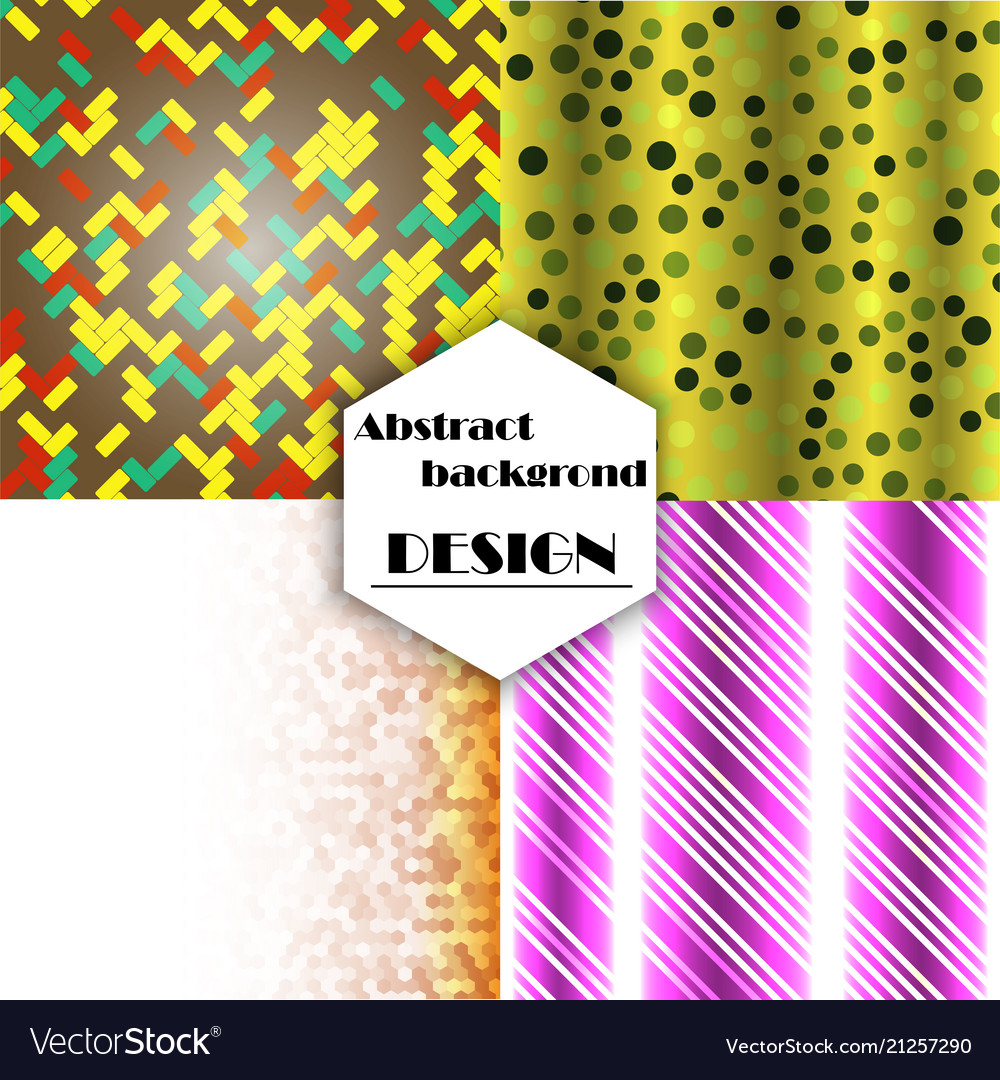 Set of geometric pattern abstract background vector image Set of geometric pattern abstract background
