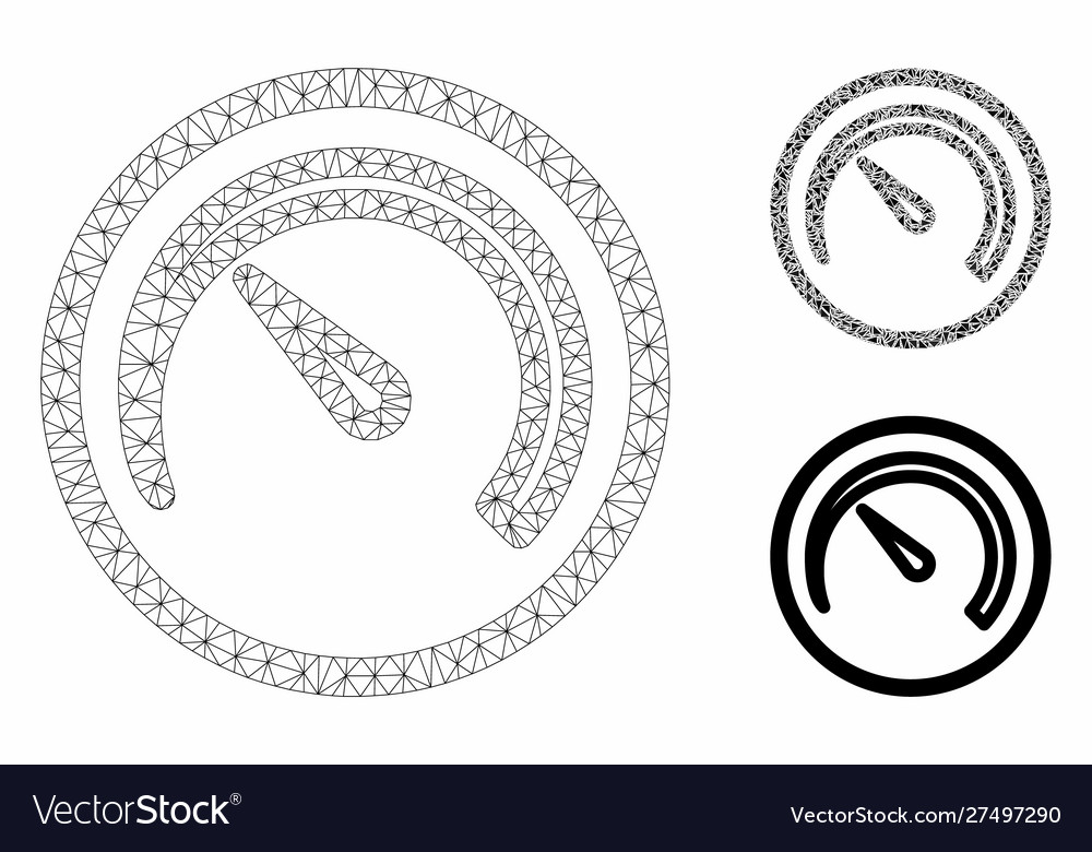 Speedometer mesh 2d model and triangle vector image Speedometer mesh 2d model and triangle