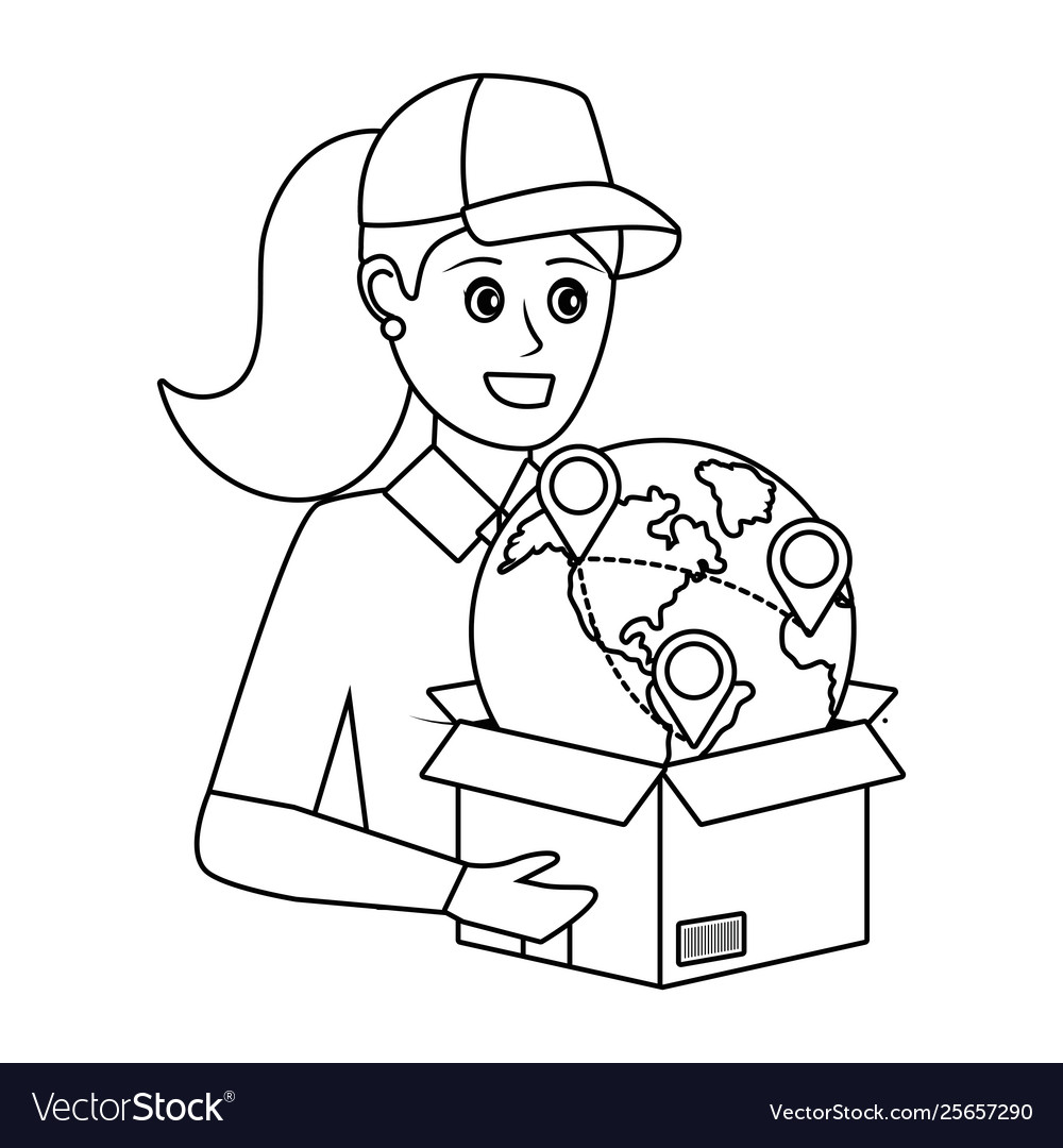Tracking and delivery logistic worker Vector Image Tracking and delivery logistic worker