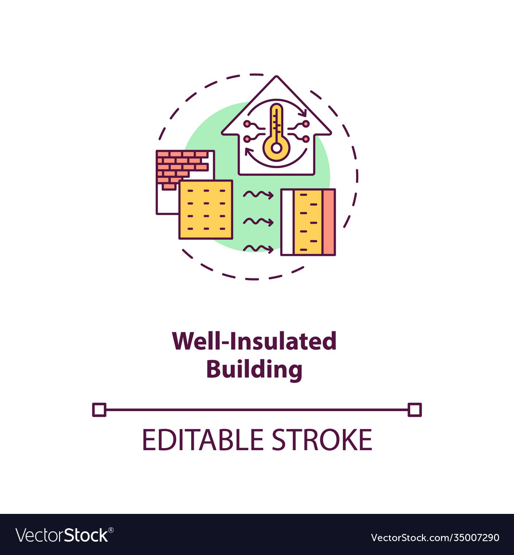 Well insulated building concept icon Royalty Free Vector
