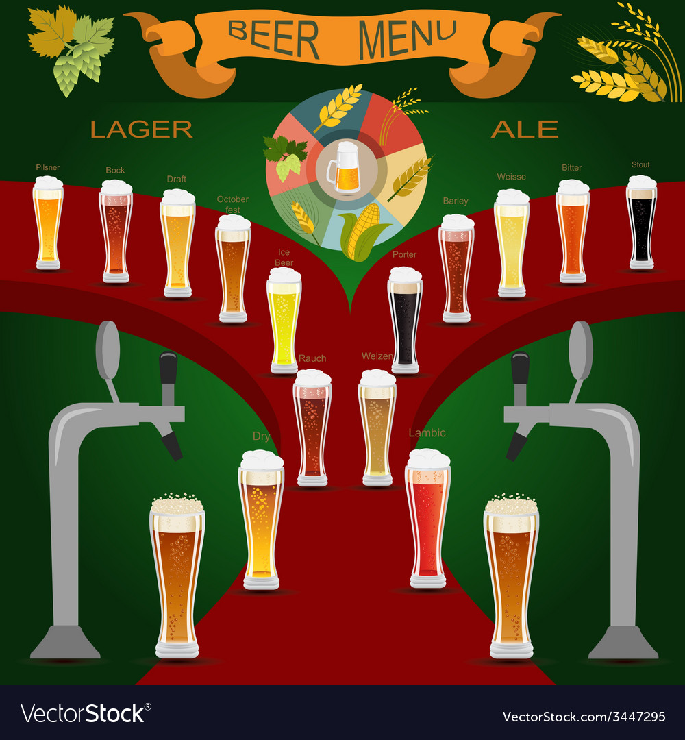 Beer menu set creating your own infographics